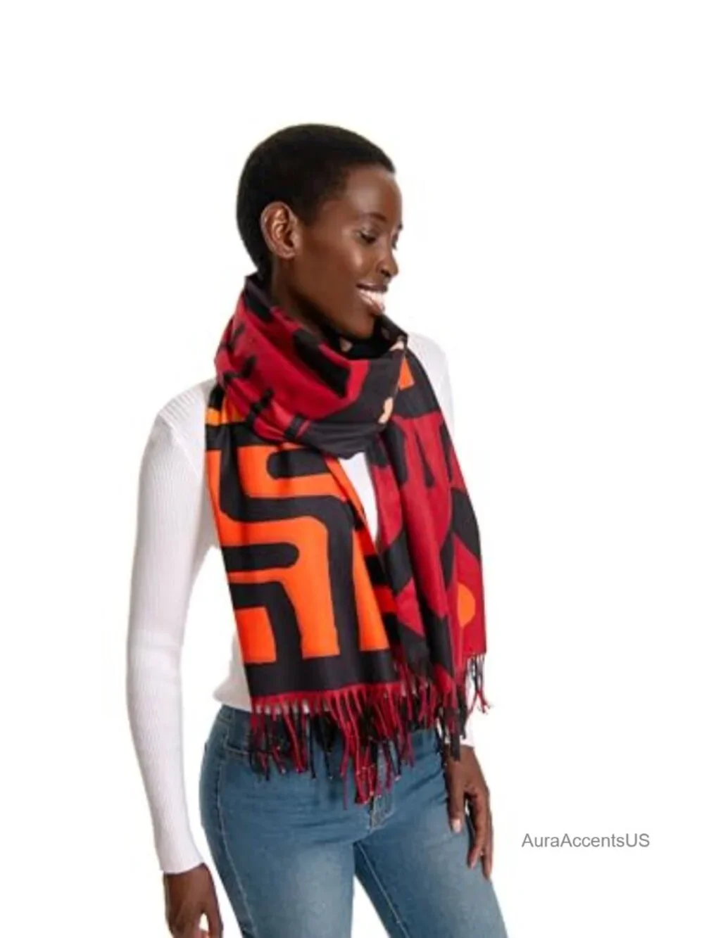 Cashmere Viscose Reversible Shawl Wrap Oversized Winter Scarf